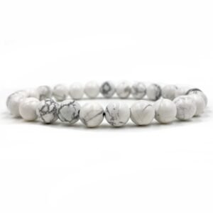 white how lite gemstone beaded bracelet